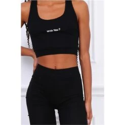 2-teiliges Damen Fitness Sport-Set Tanktop + Shorts Schwarz