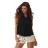 Ärmellose Damen Chiffon Bluse Halbtransparent Schwarz -Günstiges Moden Funke Geschäft aermellose damen chiffon bluse halbtransparent schwarz