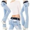 Damen Bootcut Jeans Bleached Blue Inkl. Gürtel Hellblau 2 Damen Bootcut Jeans Bleached Blue Inkl. Gürtel Hellblau -Günstiges Moden Funke Geschäft damen bootcut jeans bleached blue inkl guertel hellblau