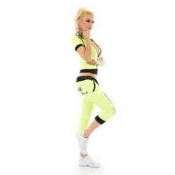 Damen Crazy Age Jogginganzug Sport-Set Neon Gelb/Schwarz -Günstiges Moden Funke Geschäft damen crazy age jogginganzug sport set neon gelb schwarz3