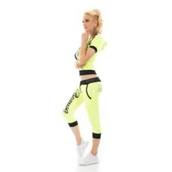 Damen Crazy Age Jogginganzug Sport-Set Neon Gelb/Schwarz -Günstiges Moden Funke Geschäft damen crazy age jogginganzug sport set neon gelb schwarz5