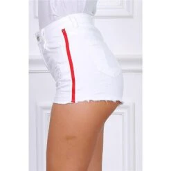 Damen Destroyed Jeans Hotpants Mit Seitenstreifen Weiß 12 Damen Destroyed Jeans Hotpants Mit Seitenstreifen Weiß -Günstiges Moden Funke Geschäft damen destroyed jeans hotpants mit seitenstreifen weiss4