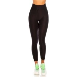 Damen High Waist Sport Leggings Mit Muster Schwarz -Günstiges Moden Funke Geschäft damen high waist sport leggings mit muster schwarz5