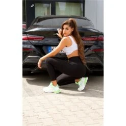 Damen High Waist Sporthose Sport Leggings Schwarz -Günstiges Moden Funke Geschäft damen high waist sporthose sport leggings schwarz6