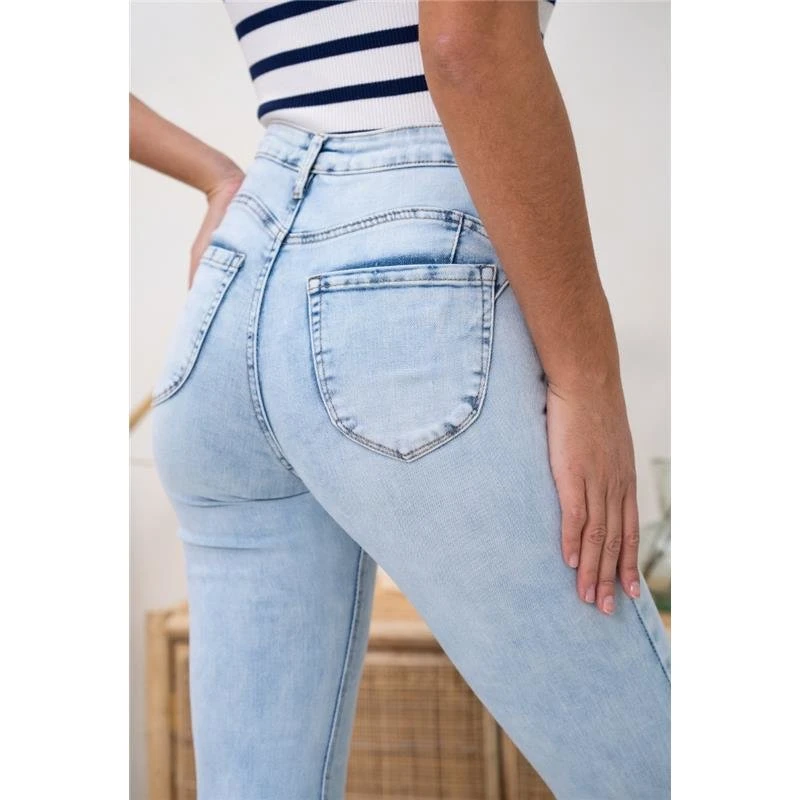 Damen Skinny Bootcut Jeans Mit Push-Up Effekt Hellblau 4 Damen Skinny Bootcut Jeans Mit Push-Up Effekt Hellblau – Bild 2