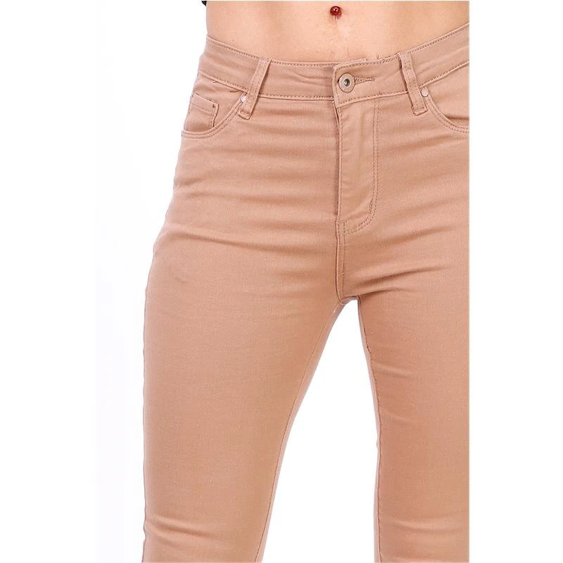 Damen Skinny Stretch Jeans Röhrenjeans Hellbraun 6 Damen Skinny Stretch Jeans Röhrenjeans Hellbraun – Bild 4