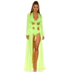 Damen Strand Kimono Lang Aus Chiffon Strandkleid Neon Grün 11 Damen Strand Kimono Lang Aus Chiffon Strandkleid Neon Grün -Günstiges Moden Funke Geschäft damen strand kimono lang aus chiffon strandkleid neon gruen5