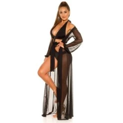 Damen Strand Kimono Lang Aus Chiffon Strandkleid Schwarz 12 Damen Strand Kimono Lang Aus Chiffon Strandkleid Schwarz -Günstiges Moden Funke Geschäft damen strand kimono lang aus chiffon strandkleid schwarz5