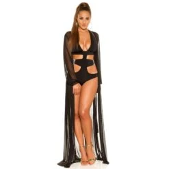 Damen Strand Kimono Lang Aus Chiffon Strandkleid Schwarz 13 Damen Strand Kimono Lang Aus Chiffon Strandkleid Schwarz -Günstiges Moden Funke Geschäft damen strand kimono lang aus chiffon strandkleid schwarz6