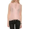 Edle ärmellose Chiffon Bluse Mit Glitzer Transparent Aprikot 2 Edle ärmellose Chiffon Bluse Mit Glitzer Transparent Aprikot -Günstiges Moden Funke Geschäft edle aermellose chiffon bluse mit glitzer transparent aprikot