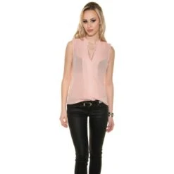 Edle ärmellose Chiffon Bluse Mit Glitzer Transparent Aprikot 10 Edle ärmellose Chiffon Bluse Mit Glitzer Transparent Aprikot -Günstiges Moden Funke Geschäft edle aermellose chiffon bluse mit glitzer transparent aprikot3