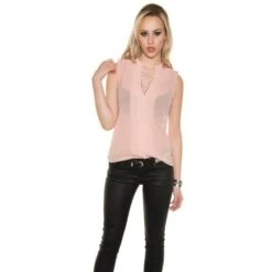 Edle ärmellose Chiffon Bluse Mit Glitzer Transparent Aprikot 12 Edle ärmellose Chiffon Bluse Mit Glitzer Transparent Aprikot -Günstiges Moden Funke Geschäft edle aermellose chiffon bluse mit glitzer transparent aprikot5