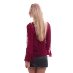 Edle Chiffon Schluppenbluse Transparent Mit Rüschen Bordeaux 7 Edle Chiffon Schluppenbluse Transparent Mit Rüschen Bordeaux -Günstiges Moden Funke Geschäft edle chiffon schluppenbluse transparent mit rueschen bordeaux3