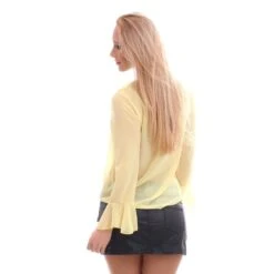 Edle Chiffon Schluppenbluse Transparent Mit Rüschen Gelb 7 Edle Chiffon Schluppenbluse Transparent Mit Rüschen Gelb -Günstiges Moden Funke Geschäft edle chiffon schluppenbluse transparent mit rueschen gelb3