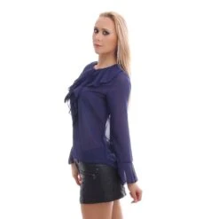 Edle Chiffon Schluppenbluse Transparent Mit Rüschen Marine 6 Edle Chiffon Schluppenbluse Transparent Mit Rüschen Marine -Günstiges Moden Funke Geschäft edle chiffon schluppenbluse transparent mit rueschen marine2