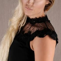 Edle Damen Kurzarm Chiffon Bluse Mit Blumenmuster Tüll Schwarz 13 Edle Damen Kurzarm Chiffon Bluse Mit Blumenmuster Tüll Schwarz -Günstiges Moden Funke Geschäft edle damen kurzarm chiffon bluse mit blumenmuster tuell schwarz6