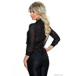 Edle Glamour Chiffon Schluppenbluse Mit Glitzerfäden Schwarz 7 Edle Glamour Chiffon Schluppenbluse Mit Glitzerfäden Schwarz -Günstiges Moden Funke Geschäft edle glamour chiffon schluppenbluse mit glitzerfaeden schwarz3