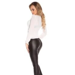 Elegante Damen Langarm Chiffon Bluse In Wickel-Look Weiß 11 Elegante Damen Langarm Chiffon Bluse In Wickel-Look Weiß -Günstiges Moden Funke Geschäft elegante damen langarm chiffon bluse in wickel look weiss5