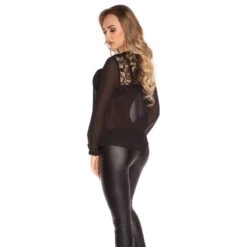 Elegante Damen Langarm Chiffon Bluse Mit Häkelspitze Schwarz 12 Elegante Damen Langarm Chiffon Bluse Mit Häkelspitze Schwarz -Günstiges Moden Funke Geschäft elegante damen langarm chiffon bluse mit haekelspitze schwarz5