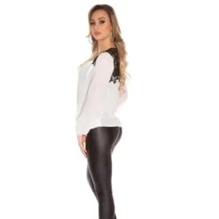 Elegante Damen Langarm Chiffon Bluse Mit Häkelspitze Weiß 13 Elegante Damen Langarm Chiffon Bluse Mit Häkelspitze Weiß -Günstiges Moden Funke Geschäft elegante damen langarm chiffon bluse mit haekelspitze weiss6