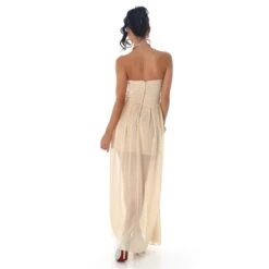 Elegantes Trägerloses Bandeau Abendkleid Aus Chiffon Beige 8 Elegantes Trägerloses Bandeau Abendkleid Aus Chiffon Beige -Günstiges Moden Funke Geschäft elegantes traegerloses bandeau abendkleid aus chiffon beige3