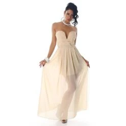 Elegantes Trägerloses Bandeau Abendkleid Aus Chiffon Beige 9 Elegantes Trägerloses Bandeau Abendkleid Aus Chiffon Beige -Günstiges Moden Funke Geschäft elegantes traegerloses bandeau abendkleid aus chiffon beige4