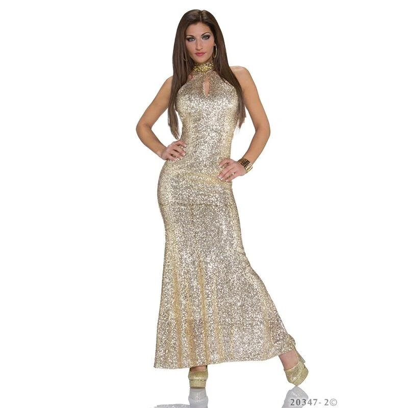 Exklusives Glamour Gala Abendkleid Mit Pailletten Gold 3 Exklusives Glamour Gala Abendkleid Mit Pailletten Gold
