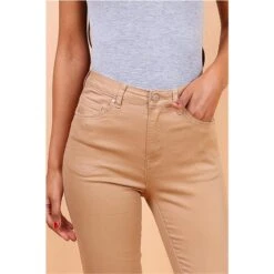 Figurbetonende Damen Skinny Jeans Röhrenjeans Taupe -Günstiges Moden Funke Geschäft figurbetonende damen skinny jeans roehrenjeans taupe4