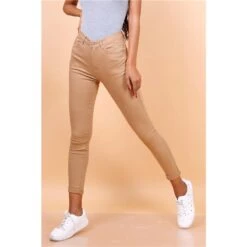 Figurbetonende Damen Skinny Jeans Röhrenjeans Taupe -Günstiges Moden Funke Geschäft figurbetonende damen skinny jeans roehrenjeans taupe5