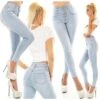 Figurbetonte Damen Highwaist Skinny Jeans Hellblau 2 Figurbetonte Damen Highwaist Skinny Jeans Hellblau -Günstiges Moden Funke Geschäft figurbetonte damen highwaist skinny jeans hellblau