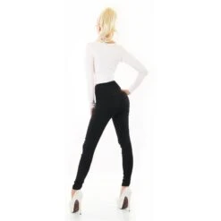 Hautenge Damen Highwaist Röhrenjeans Schwarz -Günstiges Moden Funke Geschäft hautenge damen highwaist roehrenjeans schwarz5