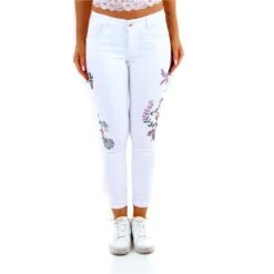 Hautenge Damen Röhrenjeans Mit Blumenprint Und Strass Weiß 9 Hautenge Damen Röhrenjeans Mit Blumenprint Und Strass Weiß -Günstiges Moden Funke Geschäft hautenge damen roehrenjeans mit blumenprint und strass weiss2