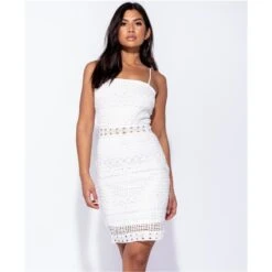 Knielanges Trägerkleid Aus Spitze Bodycon Cremeweiß 10 Knielanges Trägerkleid Aus Spitze Bodycon Cremeweiß -Günstiges Moden Funke Geschäft knielanges traegerkleid aus spitze bodycon cremeweiss3