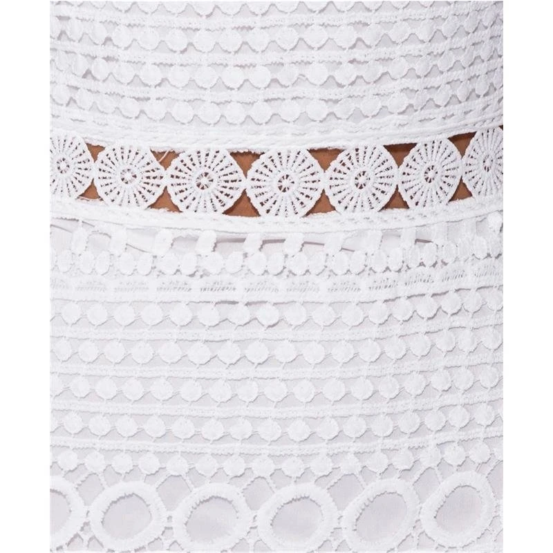 Knielanges Trägerkleid Aus Spitze Bodycon Cremeweiß 8 Knielanges Trägerkleid Aus Spitze Bodycon Cremeweiß – Bild 6