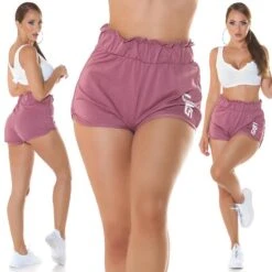 Kurze Damen Gym Shorts Sporthose "SPORT" Bordeaux -Günstiges Moden Funke Geschäft kurze damen gym shorts sporthose sport bordeaux9