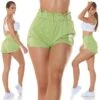 Kurze Damen Gym Shorts Sporthose "SPORT" Grün 2 Kurze Damen Gym Shorts Sporthose "SPORT" Grün -Günstiges Moden Funke Geschäft kurze damen gym shorts sporthose sport gruen