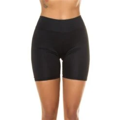 Kurze Damen Radlerhose Fahrradhose Sport Fitness Schwarz