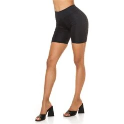 Kurze Damen Radlerhose Fahrradhose Sport Fitness Schwarz -Günstiges Moden Funke Geschäft kurze damen radlerhose fahrradhose sport fitness schwarz4