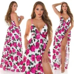 Langes Damen Sommer Maxikleid Mit Blumen-Muster Pink 17 Langes Damen Sommer Maxikleid Mit Blumen-Muster Pink -Günstiges Moden Funke Geschäft langes damen sommer maxikleid mit blumen muster pink8