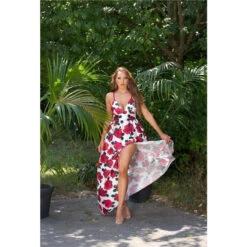 Langes Damen Sommer Maxikleid Mit Blumen-Muster Rot 14 Langes Damen Sommer Maxikleid Mit Blumen-Muster Rot -Günstiges Moden Funke Geschäft langes damen sommer maxikleid mit blumen muster rot7