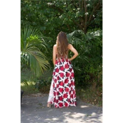 Langes Damen Sommer Maxikleid Mit Blumen-Muster Rot 15 Langes Damen Sommer Maxikleid Mit Blumen-Muster Rot -Günstiges Moden Funke Geschäft langes damen sommer maxikleid mit blumen muster rot8