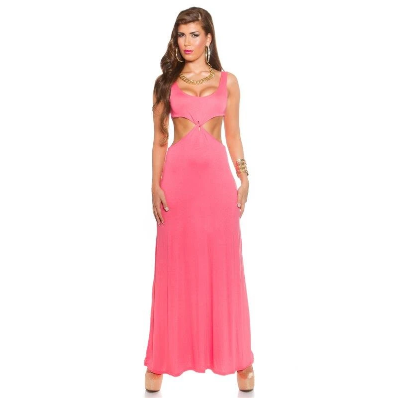 Langes Goddess-Look Maxi-Abendkleid Mit Cut-Outs Coral 8 Langes Goddess-Look Maxi-Abendkleid Mit Cut-Outs Coral – Bild 6