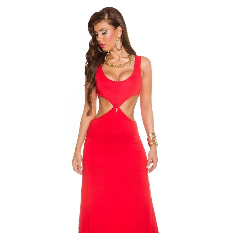 Langes Goddess-Look Maxi-Abendkleid Mit Cut-Outs Rot 6 Langes Goddess-Look Maxi-Abendkleid Mit Cut-Outs Rot – Bild 4