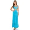 Langes Goddess-Look Maxi-Abendkleid Mit Cut-Outs Türkis -Günstiges Moden Funke Geschäft langes goddess look maxi abendkleid mit cut outs tuerkis
