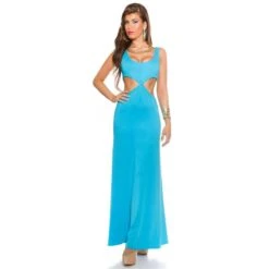 Langes Goddess-Look Maxi-Abendkleid Mit Cut-Outs Türkis