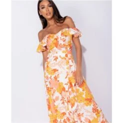 Langes Off Shoulder Maxikleid Mit Volants Und Blumen Gelb 14 Langes Off Shoulder Maxikleid Mit Volants Und Blumen Gelb -Günstiges Moden Funke Geschäft langes off shoulder maxikleid mit volants und blumen gelb6