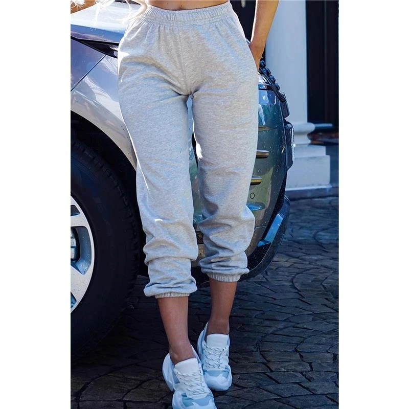 Legere Damen Jogginghose Sporthose Hellgrau 7 Legere Damen Jogginghose Sporthose Hellgrau – Bild 5