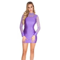 Schimmerndes Langarm Minikleid Mit Spitze Und Raffungen Lila 10 Schimmerndes Langarm Minikleid Mit Spitze Und Raffungen Lila -Günstiges Moden Funke Geschäft schimmerndes langarm minikleid mit spitze und raffungen lila4