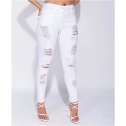 Sexy Damen Highwaist Röhrenjeans Destroyed-Look Weiß 13 Sexy Damen Highwaist Röhrenjeans Destroyed-Look Weiß -Günstiges Moden Funke Geschäft sexy damen highwaist roehrenjeans destroyed look weiss5