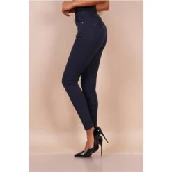 Sexy Figurbetonende Damen Skinny Jeans Mit Zippern Marine -Günstiges Moden Funke Geschäft sexy figurbetonende damen skinny jeans mit zippern marine2